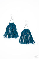 Paparazzi Modern Day Macrame - Blue Fringe Earring