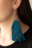 Paparazzi Modern Day Macrame - Blue Fringe Earring