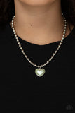 Paparazzi Heart Full of Fancy - Green Heart Necklace
