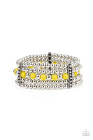 Paparazzi Gloss Over The Details - Yellow Bracelet
