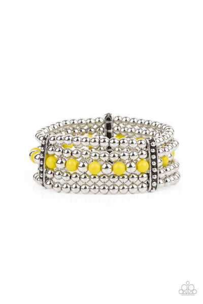 Paparazzi Gloss Over The Details - Yellow Bracelet