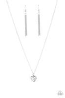 Paparazzi Pitter-Patter, Goes My Heart - Silver Heart Necklace
