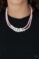 Paparazzi Extended STAYCATION - Pink Pearl Necklace