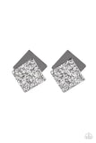 Paparazzi Square With Style - Black Post Earrings