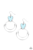 Paparazzi Happily Ever Hearts - Blue Heart Earrings