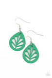 Paparazzi LEAF Yourself Wide Open - Green Earrings