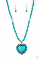 Paparazzi A Heart Of Stone - Blue Heart Necklace