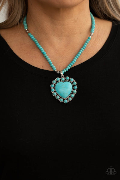 Paparazzi A Heart Of Stone - Blue Heart Necklace