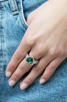 Paparazzi Elevated Engagement - Green Ring
