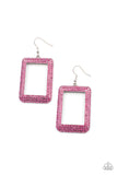 Paparazzi World FRAME-ous - Pink Earrings