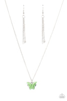 Paparazzi Butterfly Prairies - Green Butterfly Necklace