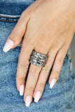 Paparazzi Checkered Couture - Silver Ring Convention Exclusive 2021