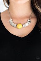 Paparazzi Egyptian Spell Yellow Delicately Hammered - The Jewelry Box Collection 