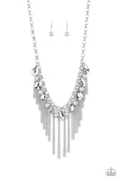 Paparazzi Industrial Intensity 2 Silver Necklace and matching Earrings