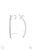 Paparazzi Sleekly Shimmering - White Ear Crawler Earring