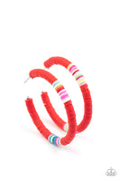 Paparazzi Colorfully Contagious - Red Hoop Earrings