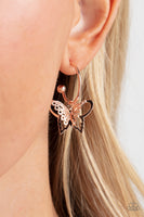 Paparazzi Butterfly Freestyle - Rose Gold Earrings