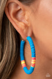 Paparazzi Colorfully Contagious - Blue Hoop Earrings