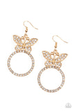 Paparazzi Paradise Found - Gold Butterfly Earrings