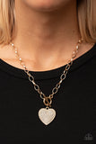 Paparazzi If You LUST - Gold Heart Necklace