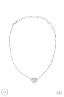 Paparazzi Twitterpated Twinkle - White Heart Necklace