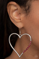 Paparazzi Bewitched Kiss - Red Heart Earrings