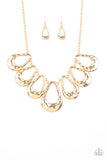 Paparazzi Teardrop Envy - Gold - Teardrops - Necklace and matching Earrings