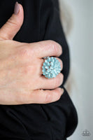 Paparazzi Bloomin Bloomer - Blue Silver Ring - The Jewelry Box Collection 