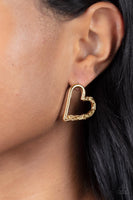 Paparazzi Cupid, Who? - Gold Heart Earrings