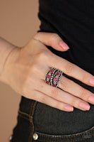 Paparazzi Prismatic Powerhouse - Pink Ring - The Jewelry Box Collection 