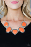 Paparazzi Viva La VIVID - Orange Necklace and Matching Earring