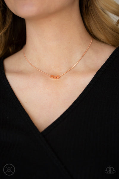 Paparazzi Dynamically Dainty - Copper Choker Necklace