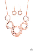 Paparazzi Mildy Metro - Copper Necklace and Matching Earring