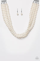 Paparazzi ENCORE EXCLUSIVE 2020 - Vintage Romance - White Pearls - Choker - Necklace & Earrings