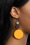 Paparazzi Modern Materials - Yellow Wood Earrings