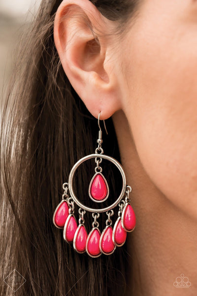 Paparazzi Flirty Flamboyance - Pink Earrings Fashion Fix February 2020
