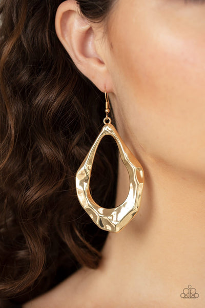 Paparazzi Industrial Imperfection Gold Earrings