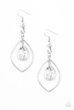 Paparazzi Priceless White Earring - The Jewelry Box Collection 