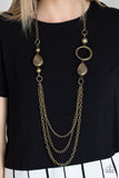 Paparazzi Rebels have more fun Brass Necklace - The Jewelry Box Collection 