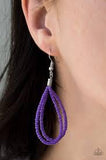 Paparazzi Bora Bombora - Purple Seed Bead Necklace! and matching Earrings - The Jewelry Box Collection 