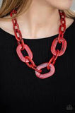 Paparazzi All In-VINCIBLE - Red necklace & Earrings - The Jewelry Box Collection 