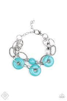 Paparazzi Absolutely Artisan - Blue Turquoise Stone - Silver Accents - Bracelet - Fashion Fix September 2019 - The Jewelry Box Collection 