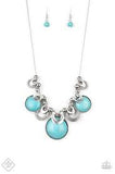 Paparazzi Elemental Goddess - Blue Turquoise Stone - Silver Accents Necklace with matching earrings