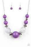 Paparazzi Daytime Drama - Purple Beads - Necklace and matching Earrings