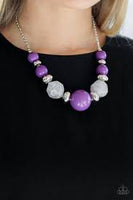 Paparazzi Daytime Drama - Purple Beads - Necklace and matching Earrings