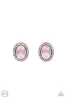 Paparazzi Have A GLOW At It! - Pink - Opalescent Gem - Clip On Earrings