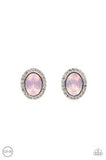 Paparazzi Have A GLOW At It! - Pink - Opalescent Gem - Clip On Earrings