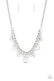 Paparazzi Knockout Queen White Pearl - Silver Necklace and matching pearl earrings