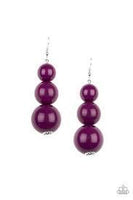Paparazzi Material World Purple Earrings - The Jewelry Box Collection 
