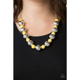 Paparazzi Top Pop - Yellow - Necklace and matching Earrings